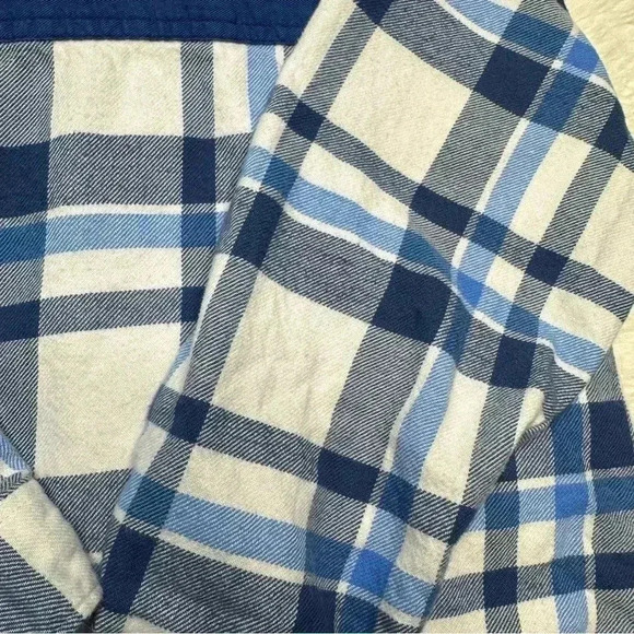 Zara Shirt Flannel Button-up Blue & White Size 4-5 Years - Picture 15 of 16